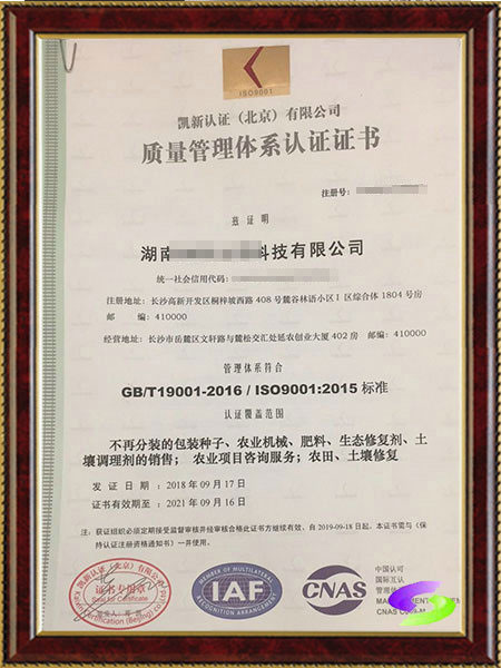证书样本